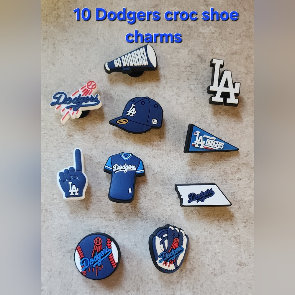 LA Dodgers Baseball Team  Shoe Charms Set